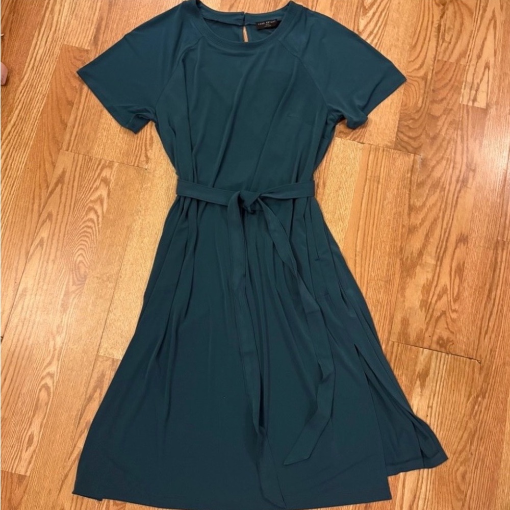 NWT Lane Bryant Teal Midi Dress With Pockets & Belt Keyhole Back  Size 18/20